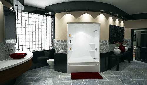 Elegant bathroom design can be oppulent and dramatic if done with planning and experience.