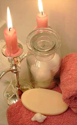 Use candles to give your bathroom a more romantic mood when you want to relax for a long hot bath.