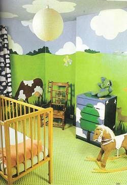 colorful farm theme gives this baby nursery a fresh and wholesome 