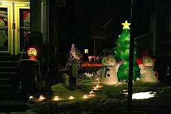 Plan a focal point to give your outdoor holiday display visual impact and draw the eye into your yard.