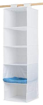 Hanging closet organizers are inexpensive and easy to install.