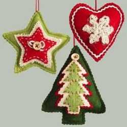 Amazon sells these cute felt tree ornametns for under 10 dollars.