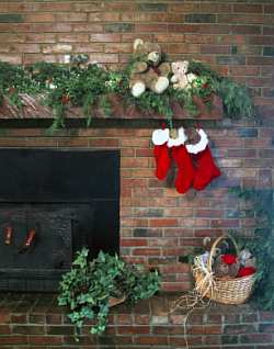 Decorate your hearth and mantel with a little country Christmas spirit.