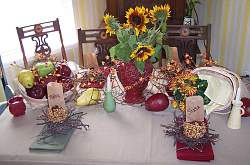 GIve your dining table a fall harvest look with your own unique autumn tablescape.