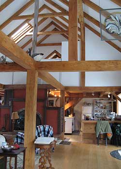 Open beams and skylights give this great room a light and open feeling. Photo by QuintanaRoo.