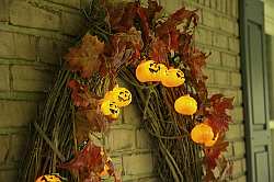 Change out the pumpkins with berries, acorns or fall fruits after Halloween is over to extend your fall wreath design a few extra weeks!