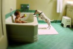 You want it to look good, but safety and function come first in any childs bath.