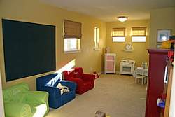 Kid size chairs and other furniture make kids more comfortable and engaged.