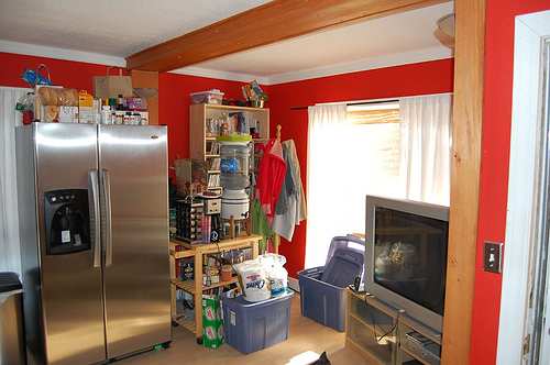 Before starting a major kitchen remodeling project, set up a makeshift work space where you can prepare meals during construction.