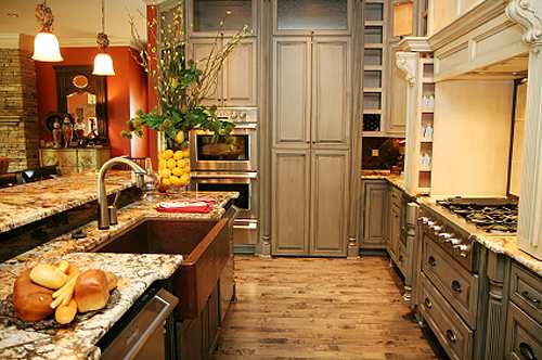 In designing larger kitchens, a zone system can be used, with each station being set up for a specific purpose; prep, baking, cooking, clean up and so on.