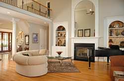 An architectural focal point serves as the focal point in many living room designs.