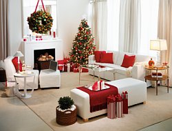 Understated and elegant, the modern style of holiday decorating goes well in the living or family room with a more contemporary look.