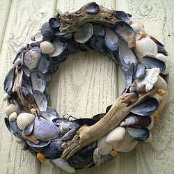 A beachcomber wreath like this is fun and easy to put together if you live near the sea.
