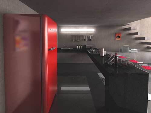 Red Kitchen Refrigerator