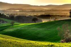 A beautiful landscape scene from Tuscany; in a Tuscan style home, one has the feeling that the outdoors comes right into the home.