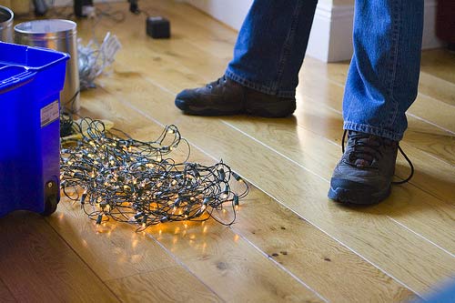 Follow these simple tips to keep your holiday lights from getting into a knot! Photo by Conor.B