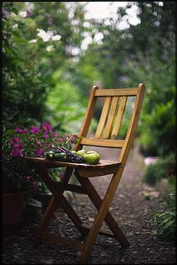 Create vignettes in your vegetable patch for nice views and places to relax and take a break.