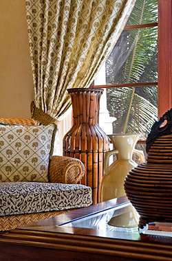 Colors, textures, patterns and styles should be well coordinated between elements in room decor and window treatments.